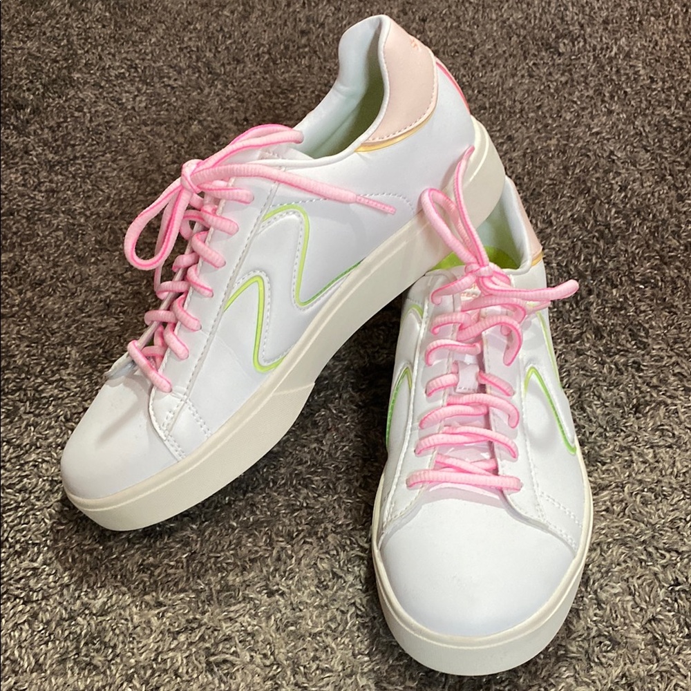 Super Fun Skechers Court Classics Neon Highlights Tennis Shoe